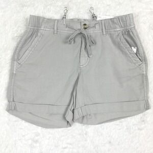 Sonoma Womens Shorts Utility‎ Twill Silver Gray Flex Waist Cuffed S New